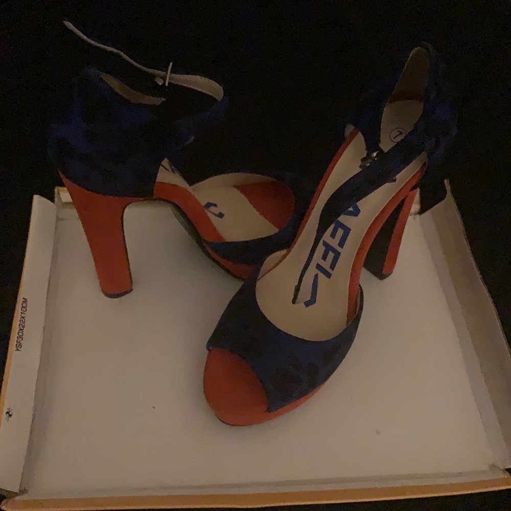 Blue&orange heels - Picture 4 of 5